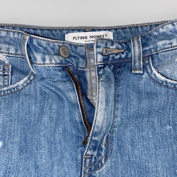 Flying Monkey Distressed Denim Mini Skirt - Picture 9 of 9